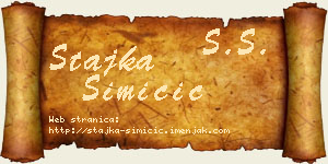 Stajka Simičić vizit kartica